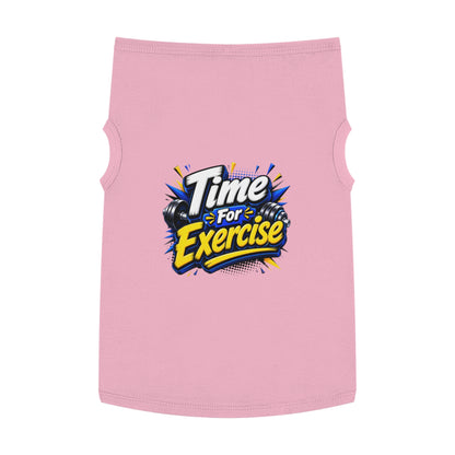 Pet Tank Top — "Time For Exercise" Dog Workout Tee
