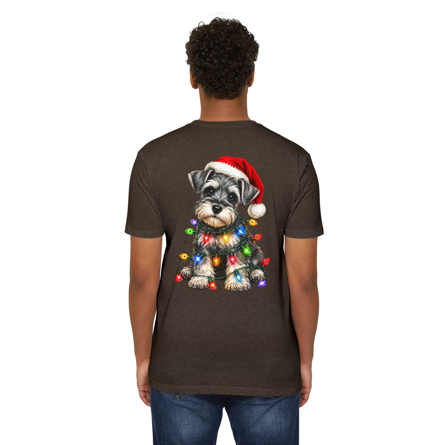 Schnauzer Puppy in Christmas Lights Tee