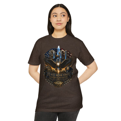 9/11 Remembrance T-Shirt — "We Will Never Forget" Tribute Tee