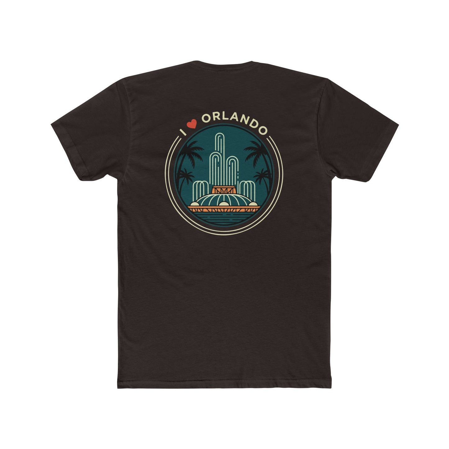 Orlando Fountain Retro Graphic Tee — I  Orlando Travel T‑Shirt