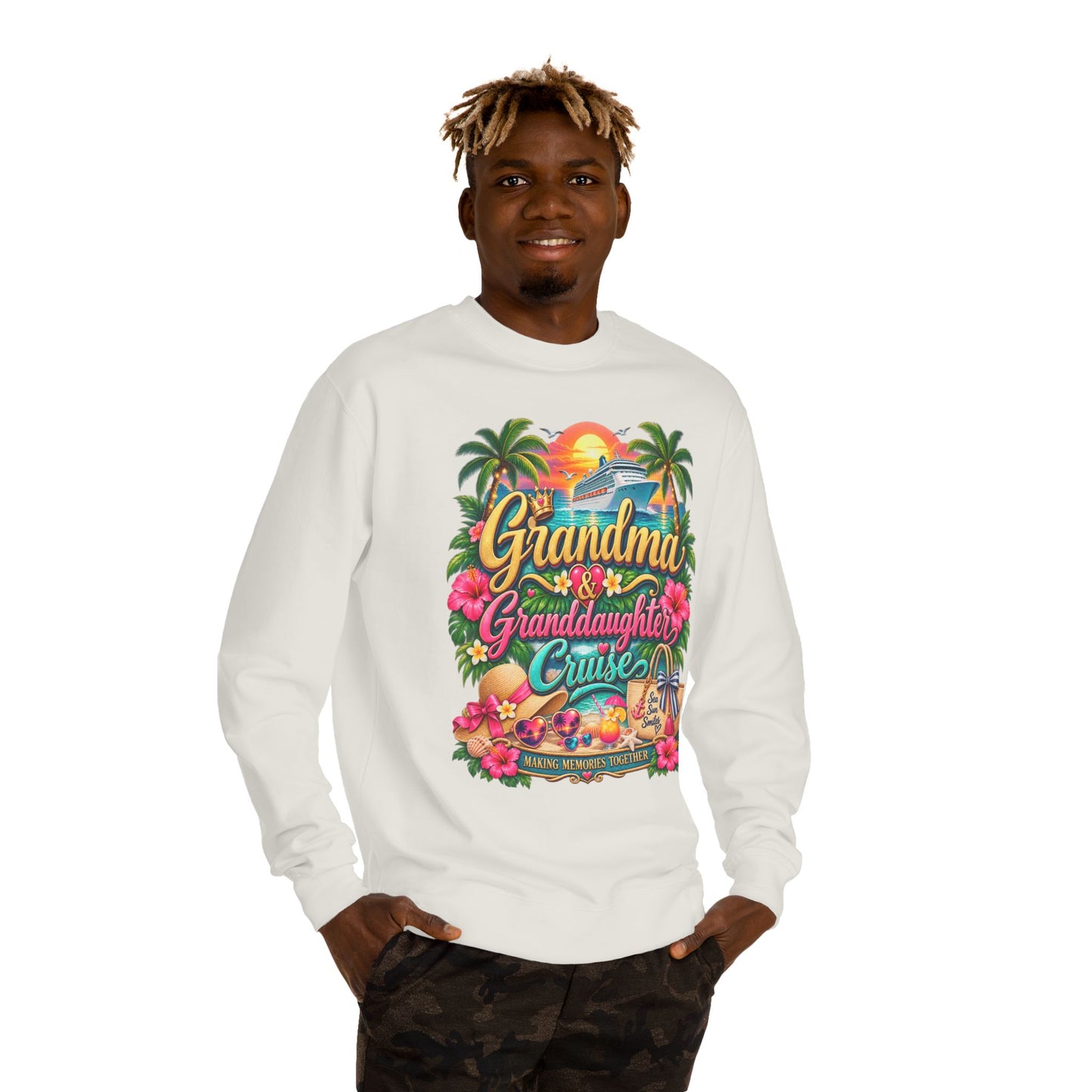 Grandma & Granddaughter Cruise Sweatshirt — Tropical Matching Trip Crewneck