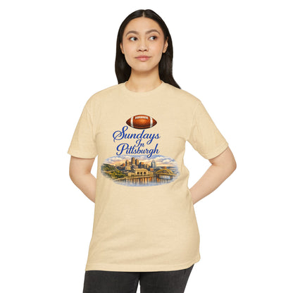 Sundays in Pittsburgh T‑Shirt — Vintage Football City Skyline Tee