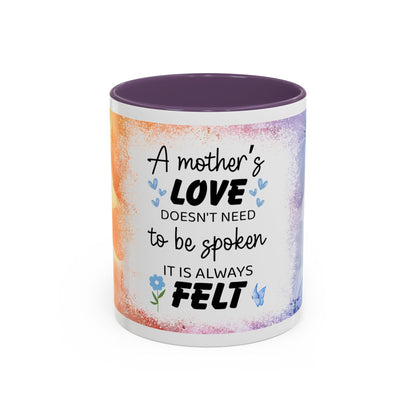 Mother’s Love Accent Coffee Mug – Floral Inspirational Gift (11/15 oz)
