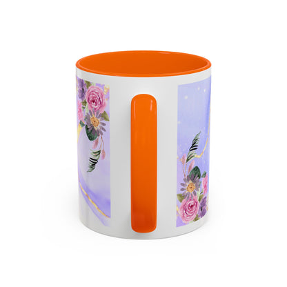 Mother Nutrition Facts Coffee Mug — Floral “Amazing Mom” 11/15oz Accent Mug