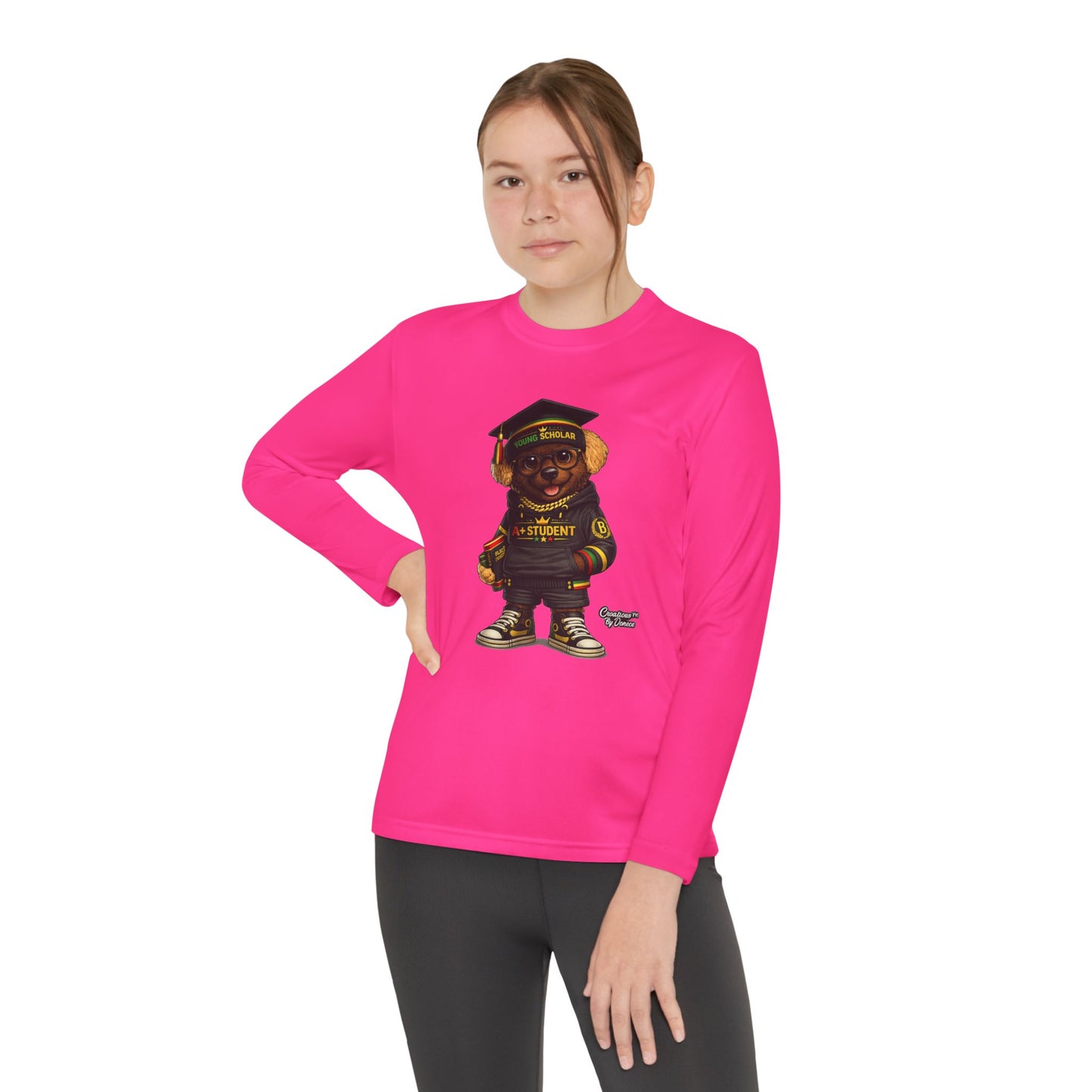 Youth Long Sleeve Tee — Graduation Bear Design