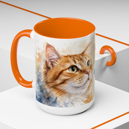 Cat Lover Coffee Mug — “A House Is Not A Home Without A Cat” Accent Mug (11/15oz)