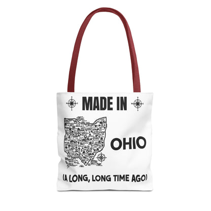 Made in Ohio Tote Bag — Vintage Map Design "A Long, Long Time Ago"