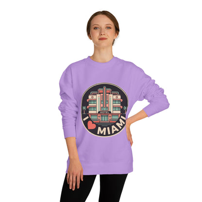 Miami Art Deco Sweatshirt — I Love Miami Vintage Hotel Crewneck