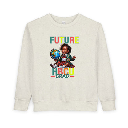 Future HBCU Grad Toddler Sweatshirt — Cute Black Girl Globe Design