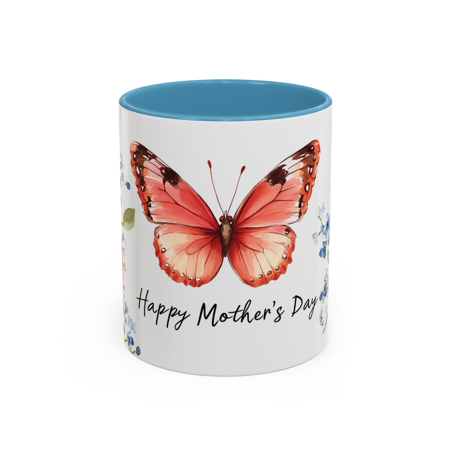 Mother's Day Butterfly Floral Coffee Mug – "Happy Mother's Day" Accent Mug