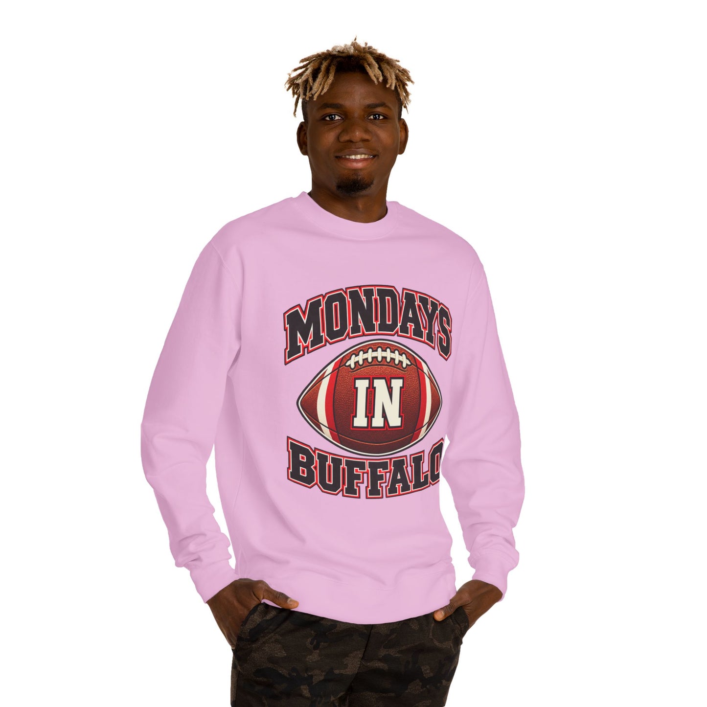 Football Sweatshirt — "Mondays in Buffalo" Crewneck