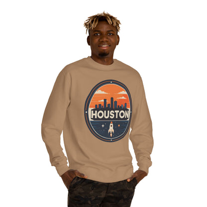 Houston Rocket Patch Sweatshirt — Retro Space City Crewneck