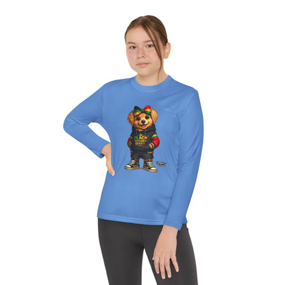 Youth Long Sleeve Tee — Rasta Bear 'Black History' Graphic