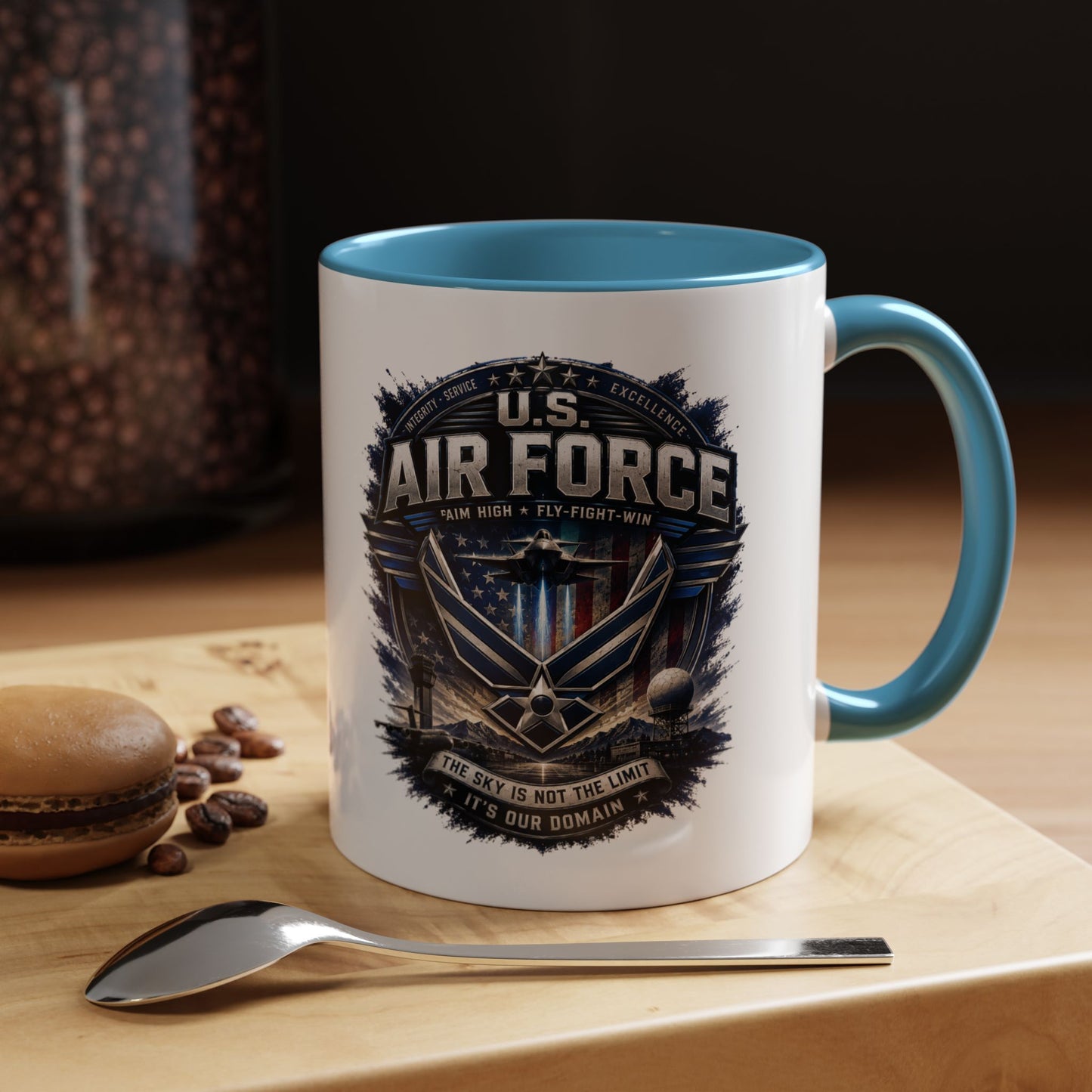 U.S. Air Force Accent Coffee Mug — Military Emblem 11/15oz
