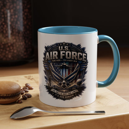 U.S. Air Force Accent Coffee Mug — Military Emblem 11/15oz
