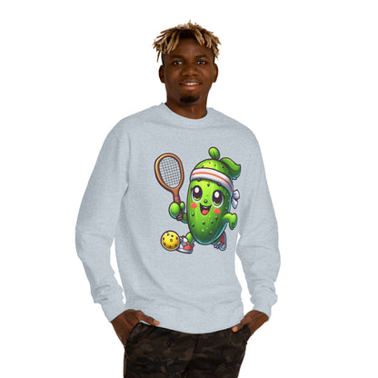Pickleball Avocado Sweatshirt — Cute Cartoon Pickleball Player Crewneck