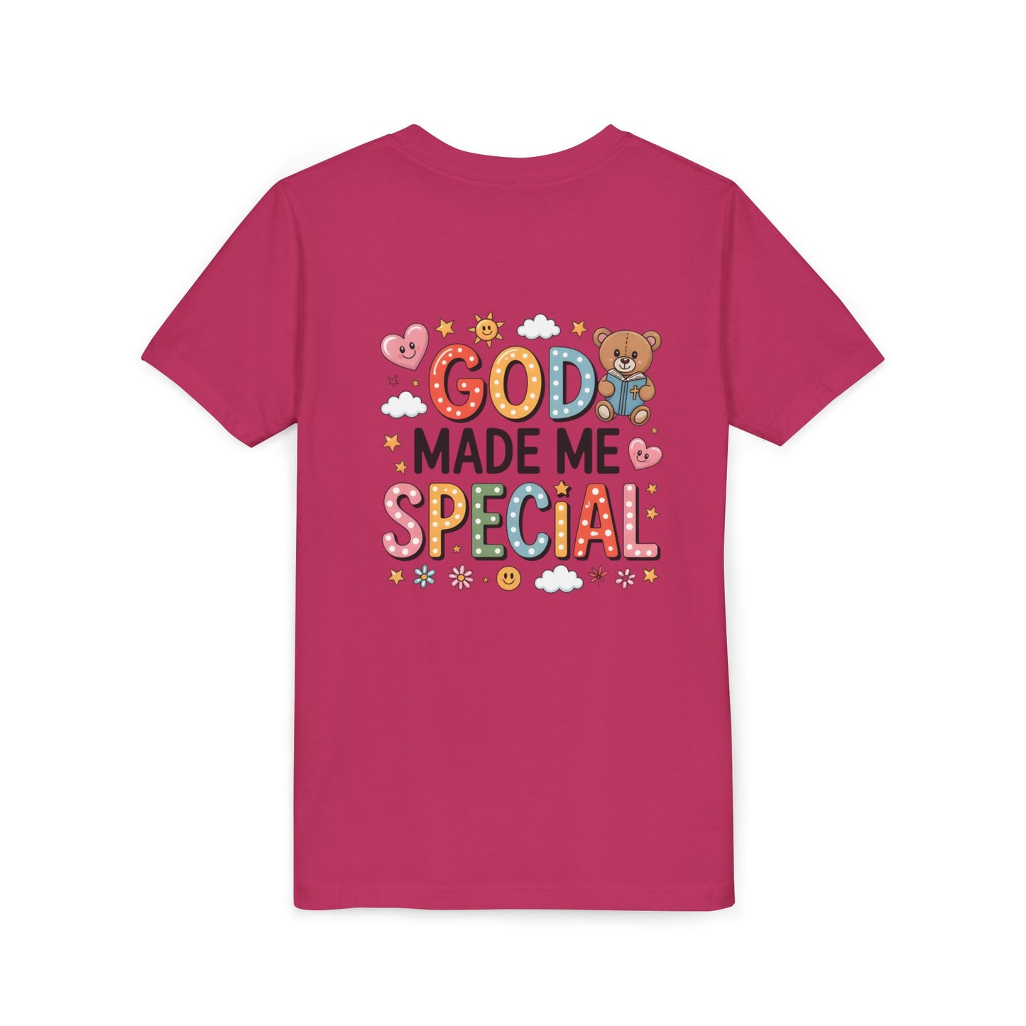 Youth Tee — "God Made Me Special" Cute Christian Kids T-Shirt