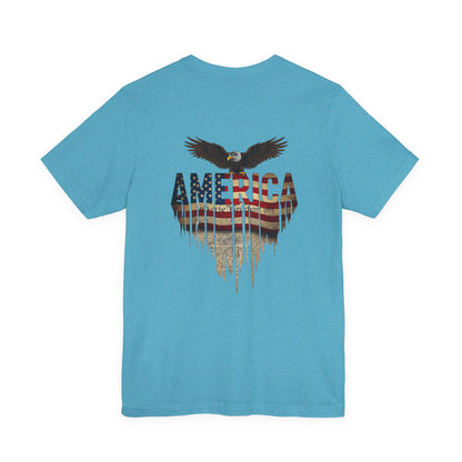 America Eagle Flag Graphic T‑Shirt — Patriotic USA Tee for 4th of July
