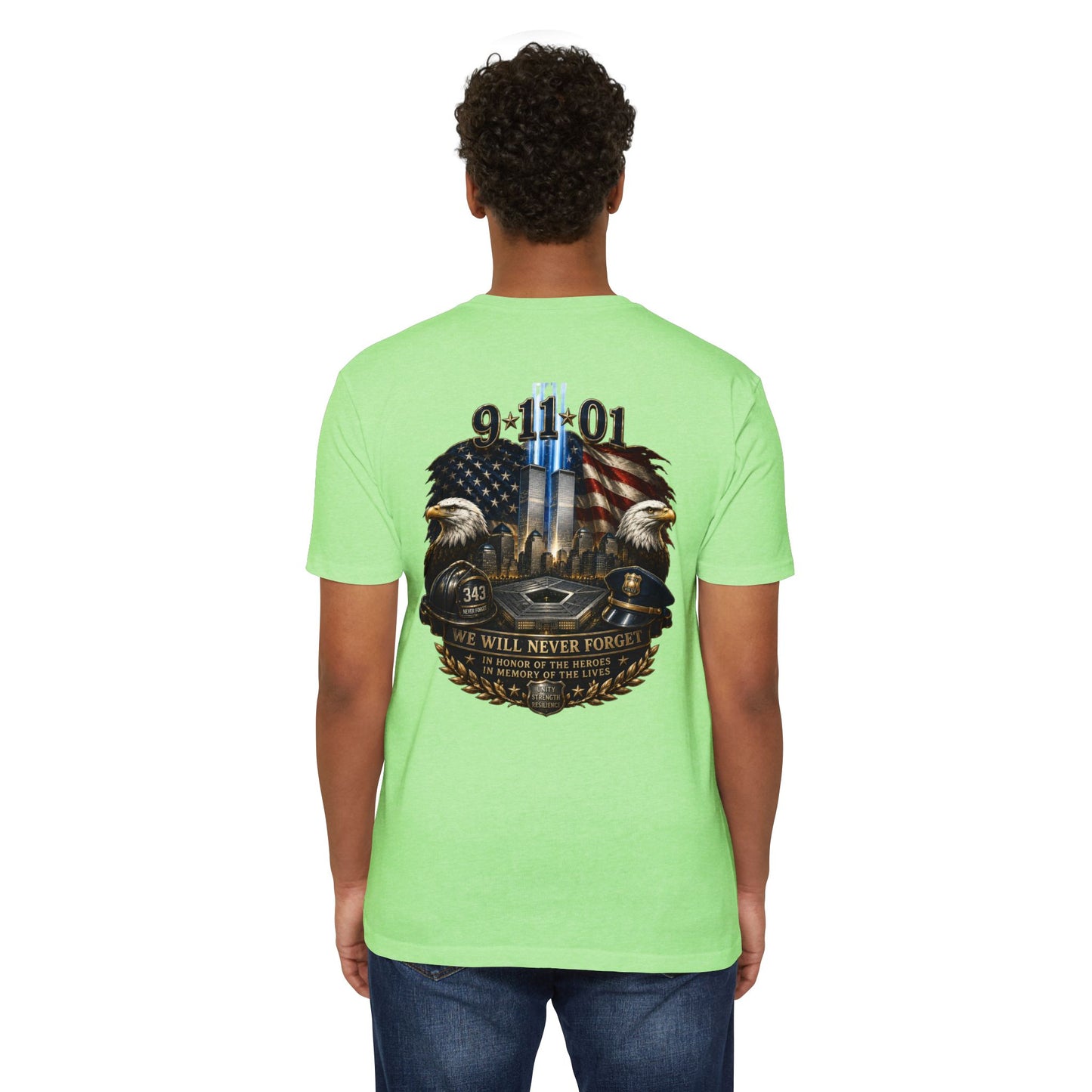 9/11 We Will Never Forget Memorial T-Shirt