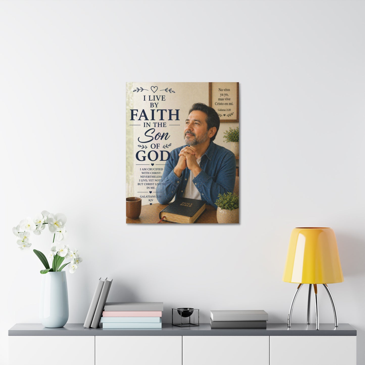 Faith in the Son of God Stretched Canvas — Inspirational Christian Wall Art with Galatians 2:20