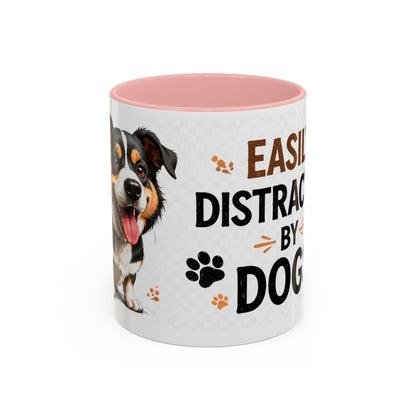 Easily Distracted By Dogs Coffee Mug – Dog Lover Accent Mug (11/15oz)