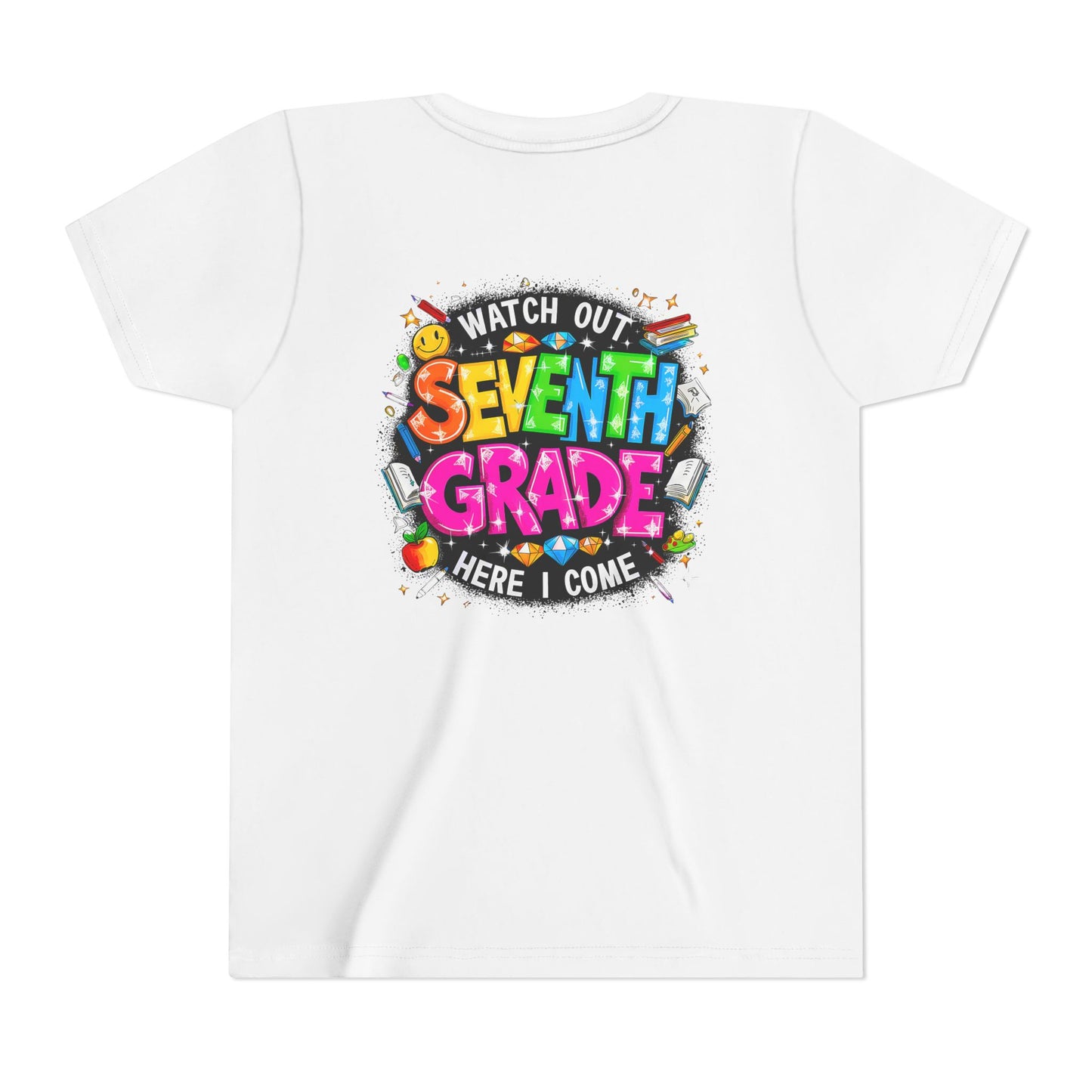 Seventh Grade Kids T‑Shirt — "Watch Out Seventh Grade Here I Come" Back‑to‑School Tee