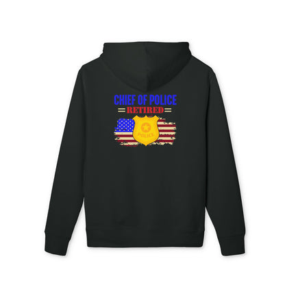 Chief of Police Retired Hoodie — Patriotic Police Badge Pullover