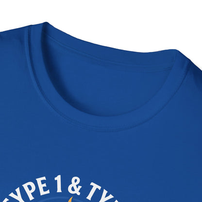 Type 1 & Type 2 Find a Cure Diabetes Awareness T-Shirt