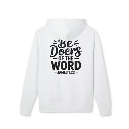 Be Doers of the Word Hoodie — Christian Faith Scripture Sweatshirt (James 1:22)
