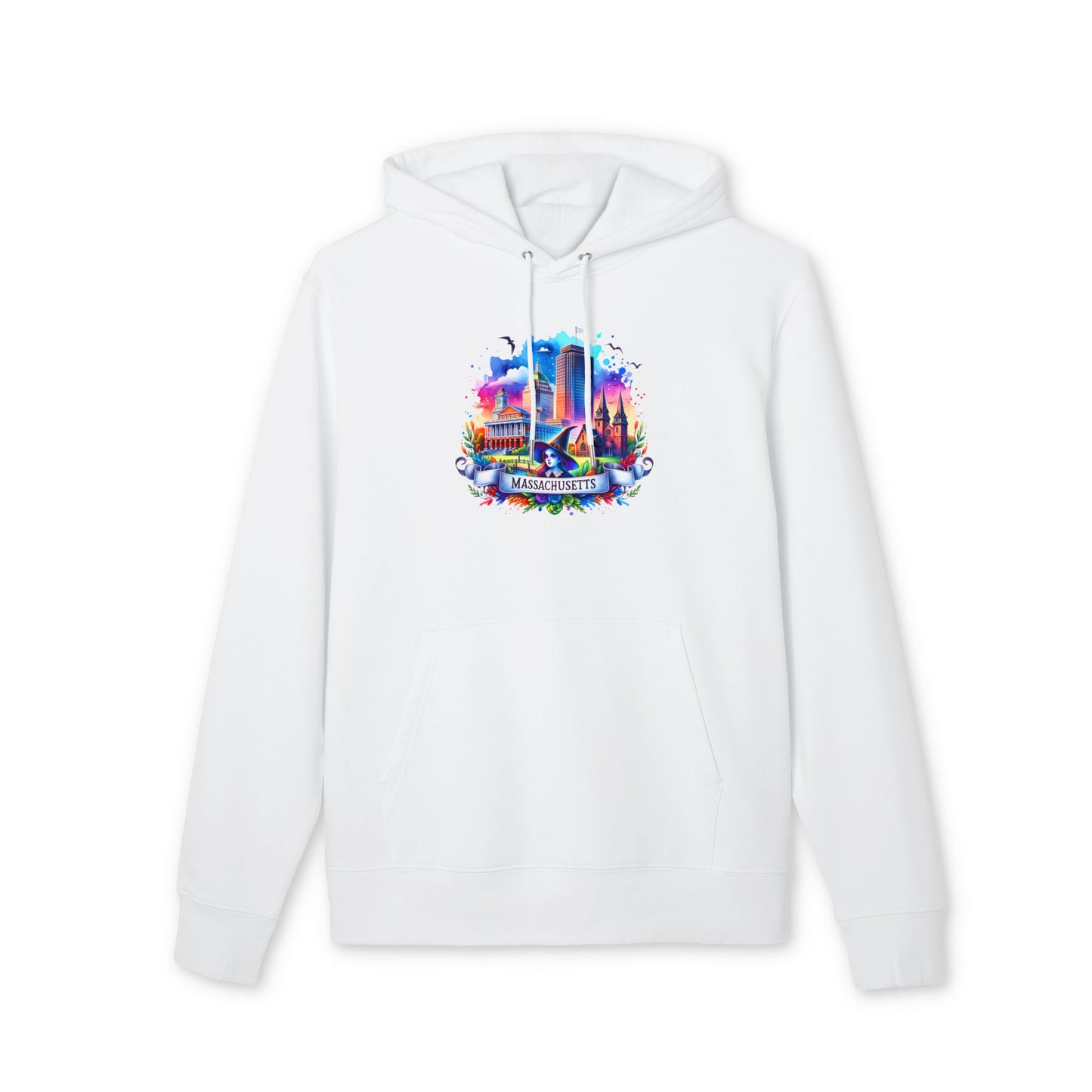 Massachusetts Skyline Hoodie – Colorful Boston Landmark Pullover