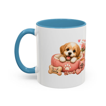 Cute Puppy Coffee Mug — Adorable 'Good Girl' Dog Design, Accent 11/15oz