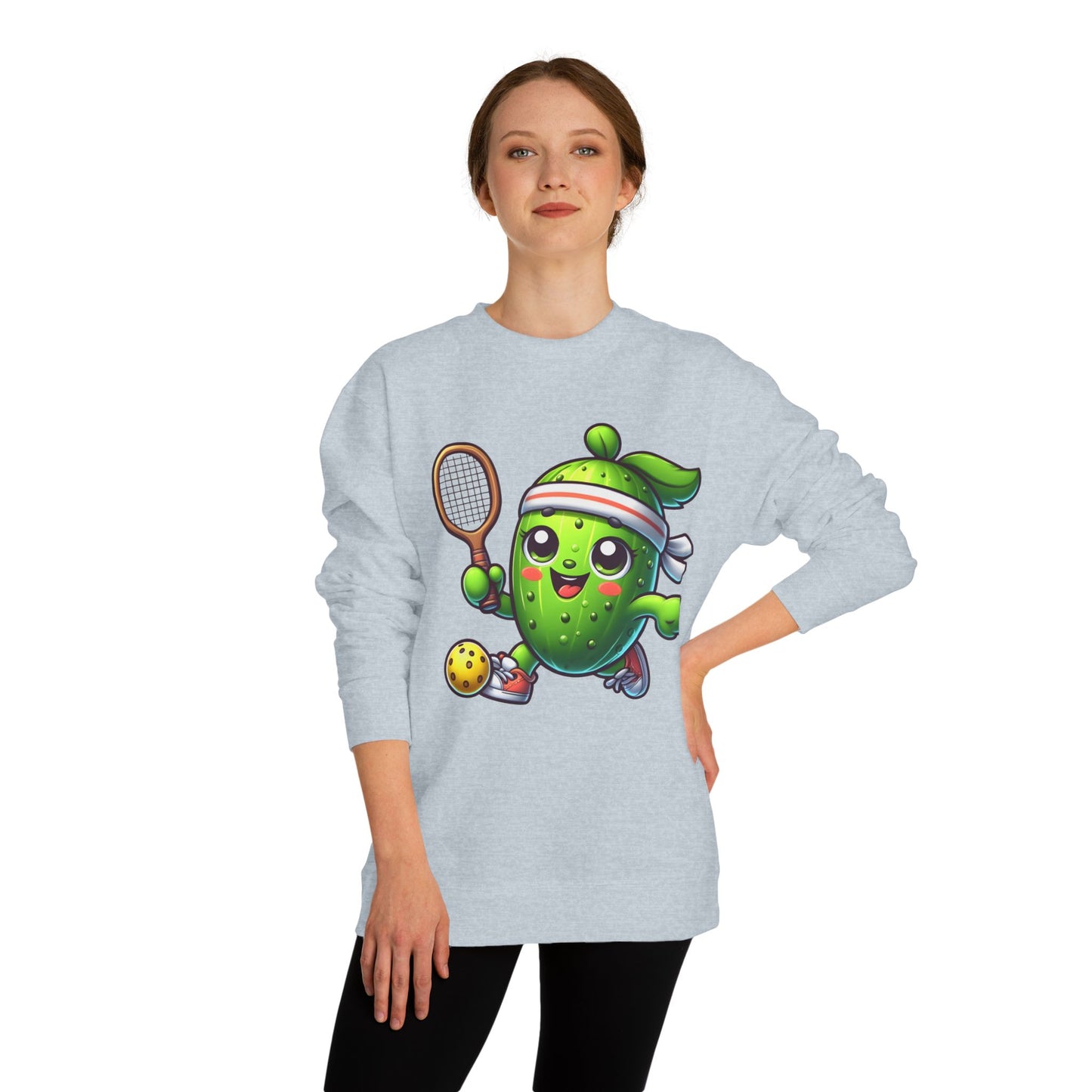 Pickleball Avocado Sweatshirt — Cute Cartoon Pickleball Player Crewneck