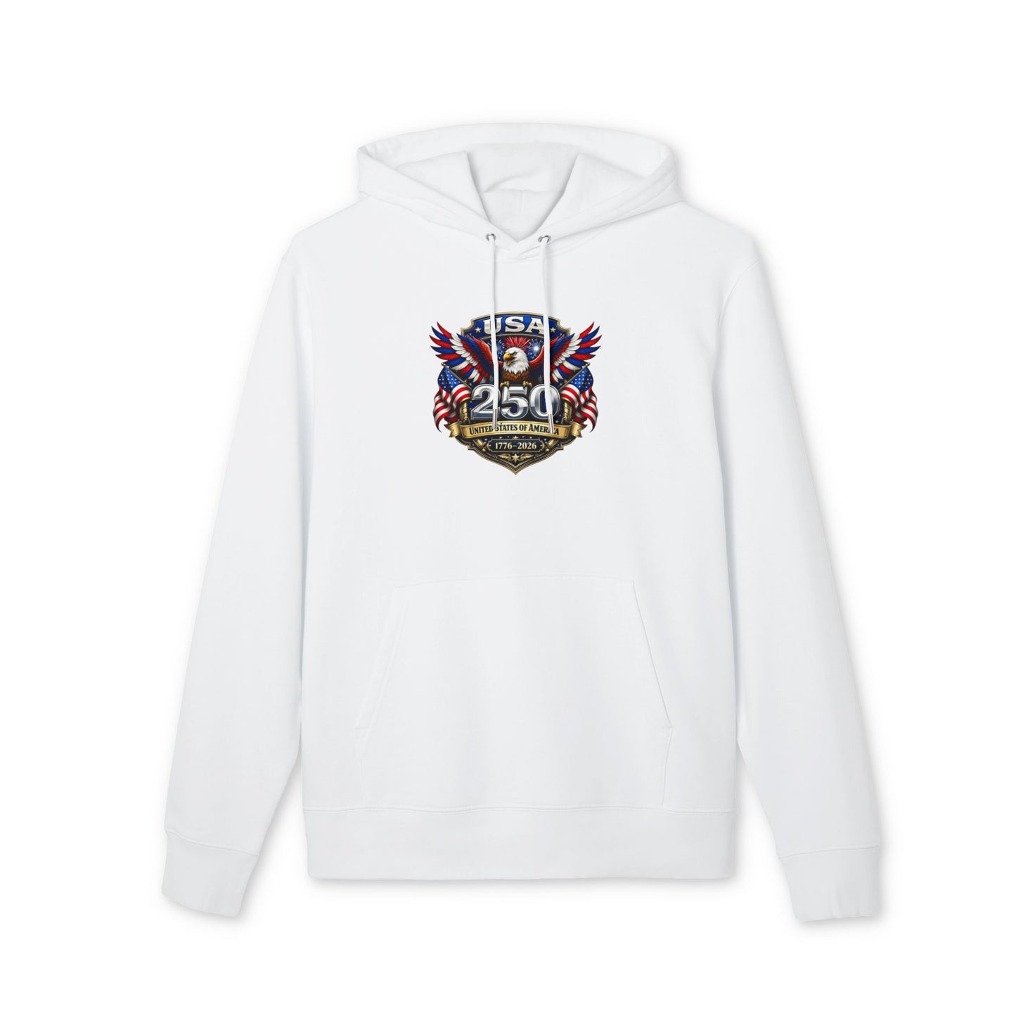 Patriotic USA 250th Anniversary Hoodie — Eagle Flag Emblem