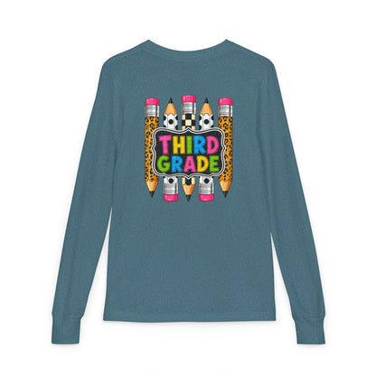 Third Grade Pencil Graphic Long Sleeve Tee