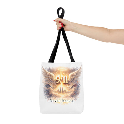 9/11 Memorial Tote Bag – 'Never Forget' Angel Wings Tribute