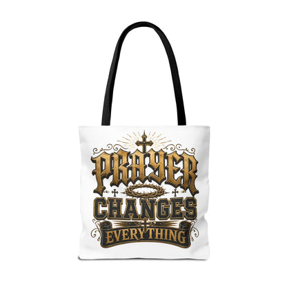 Prayer Changes Everything Tote Bag - Inspirational Christian Canvas Tote