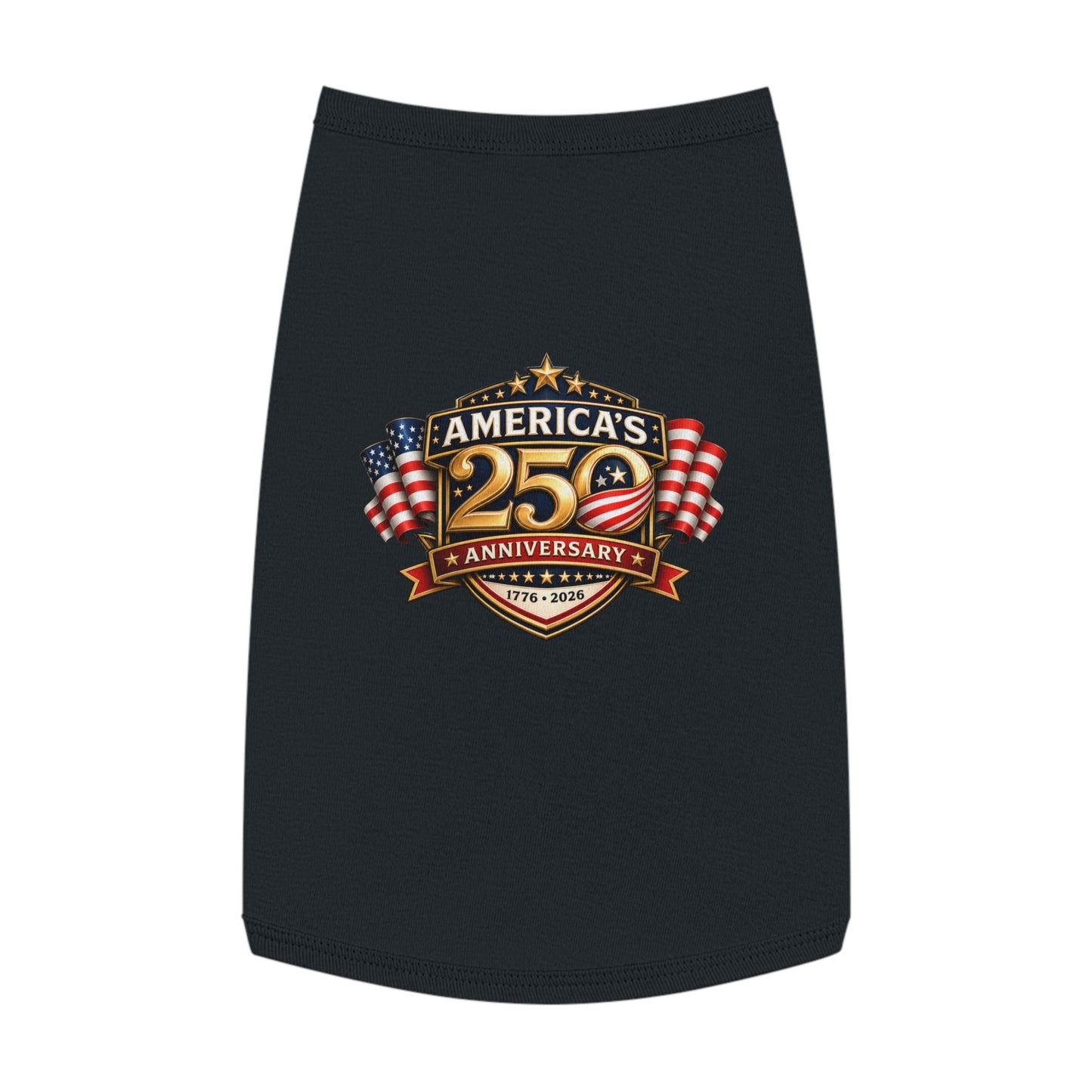 Pet Tank Top — "America's 250th Anniversary" Patriotic Dog Shirt (1776–2026)