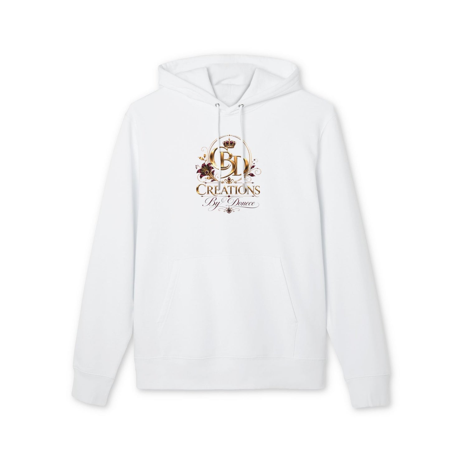 Creations By Donece Logo Hoodie — Floral Gold Emblem Sweatshirt