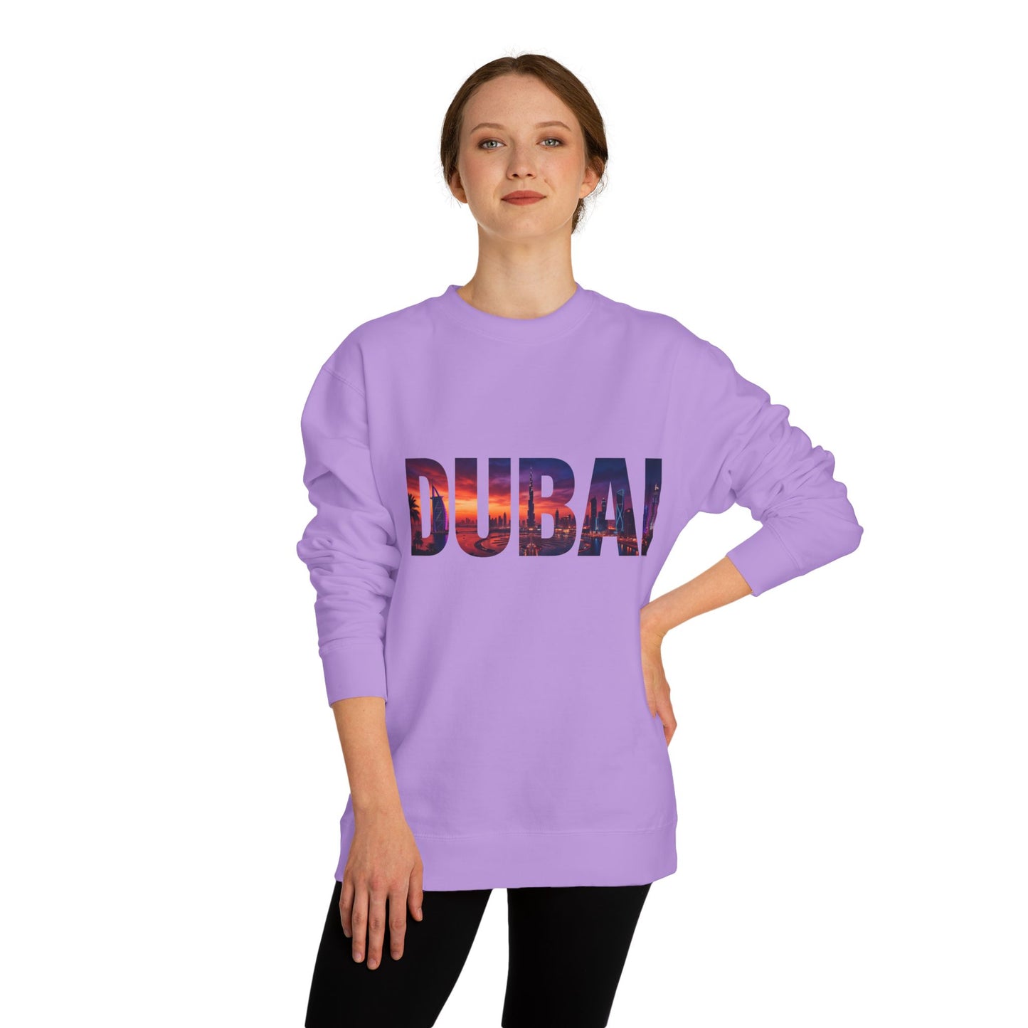 Dubai Skyline Crewneck Sweatshirt — DUBAI Cityscape Graphic