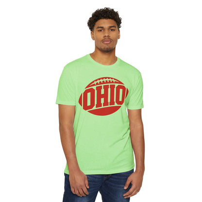 Ohio Football T-Shirt — Retro Red Football Logo Tee