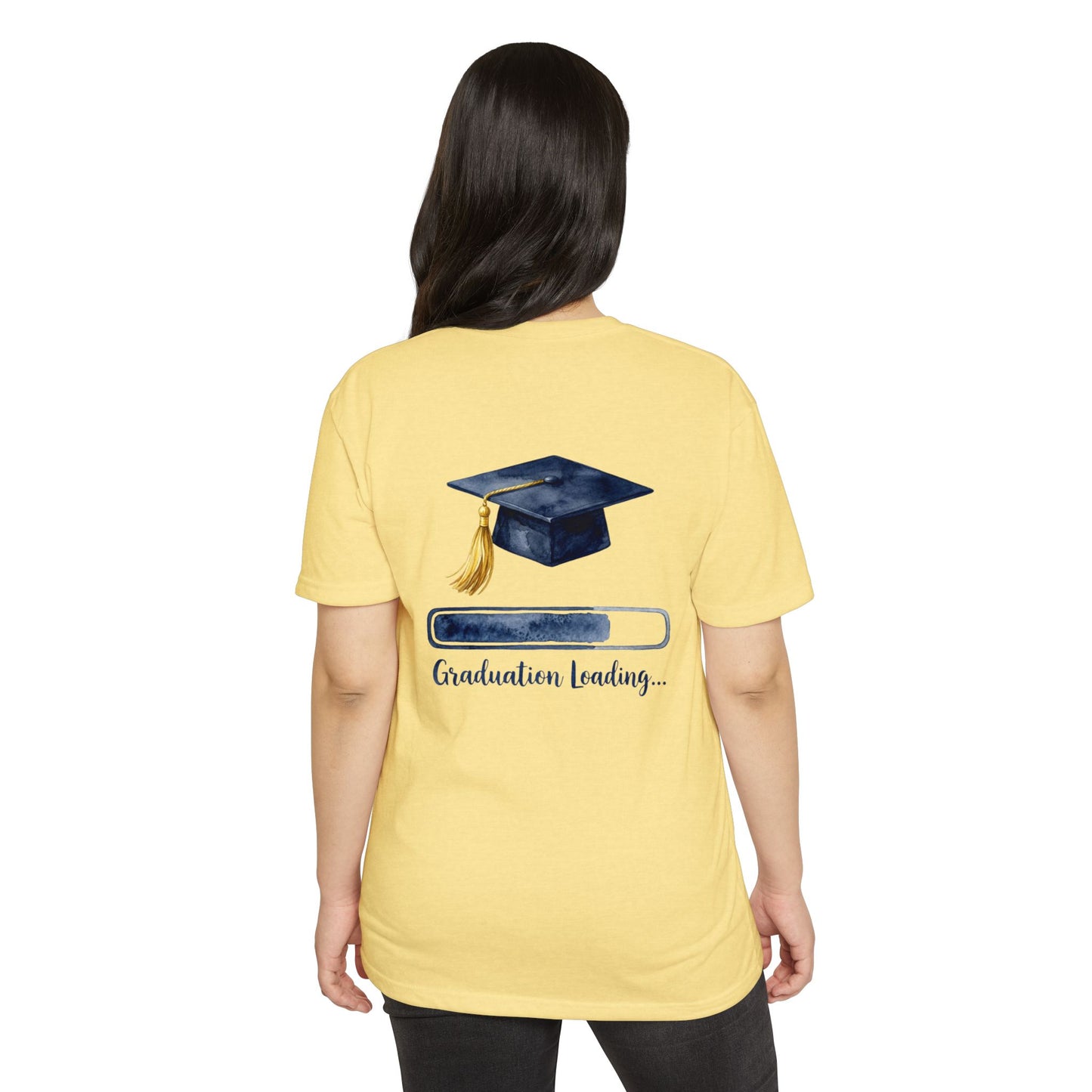 Graduation Loading T-Shirt — Cap & Progress Bar Grad Tee