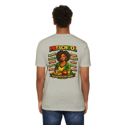 Preschool Teacher T-Shirt – "Black Excellence in Early Learning" Graphic Tee