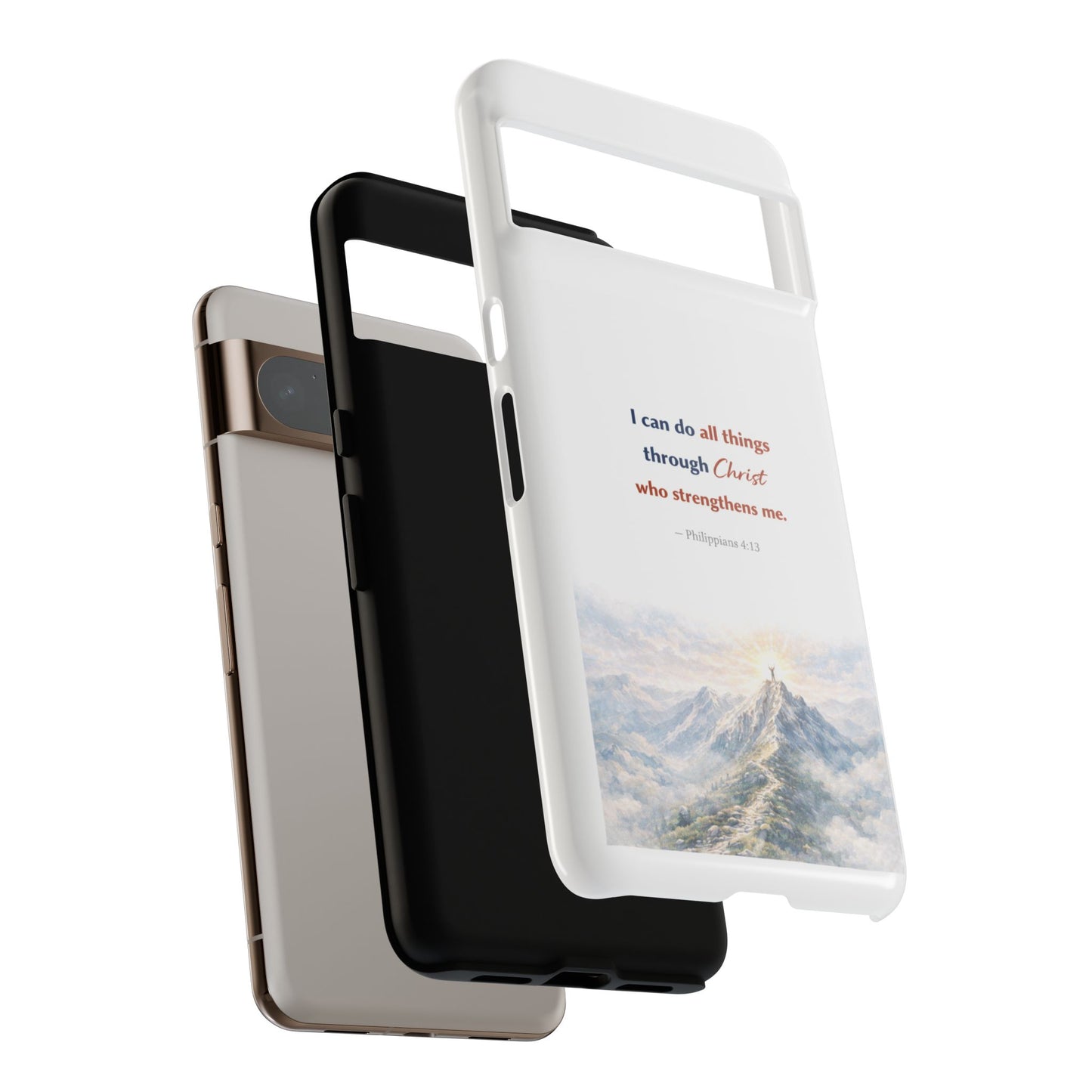 Christian Phone Case – “I Can Do All Things Through Christ” Inspirational Tough Case