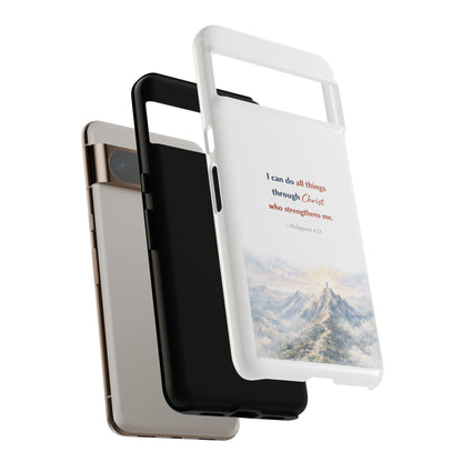 Christian Phone Case – “I Can Do All Things Through Christ” Inspirational Tough Case