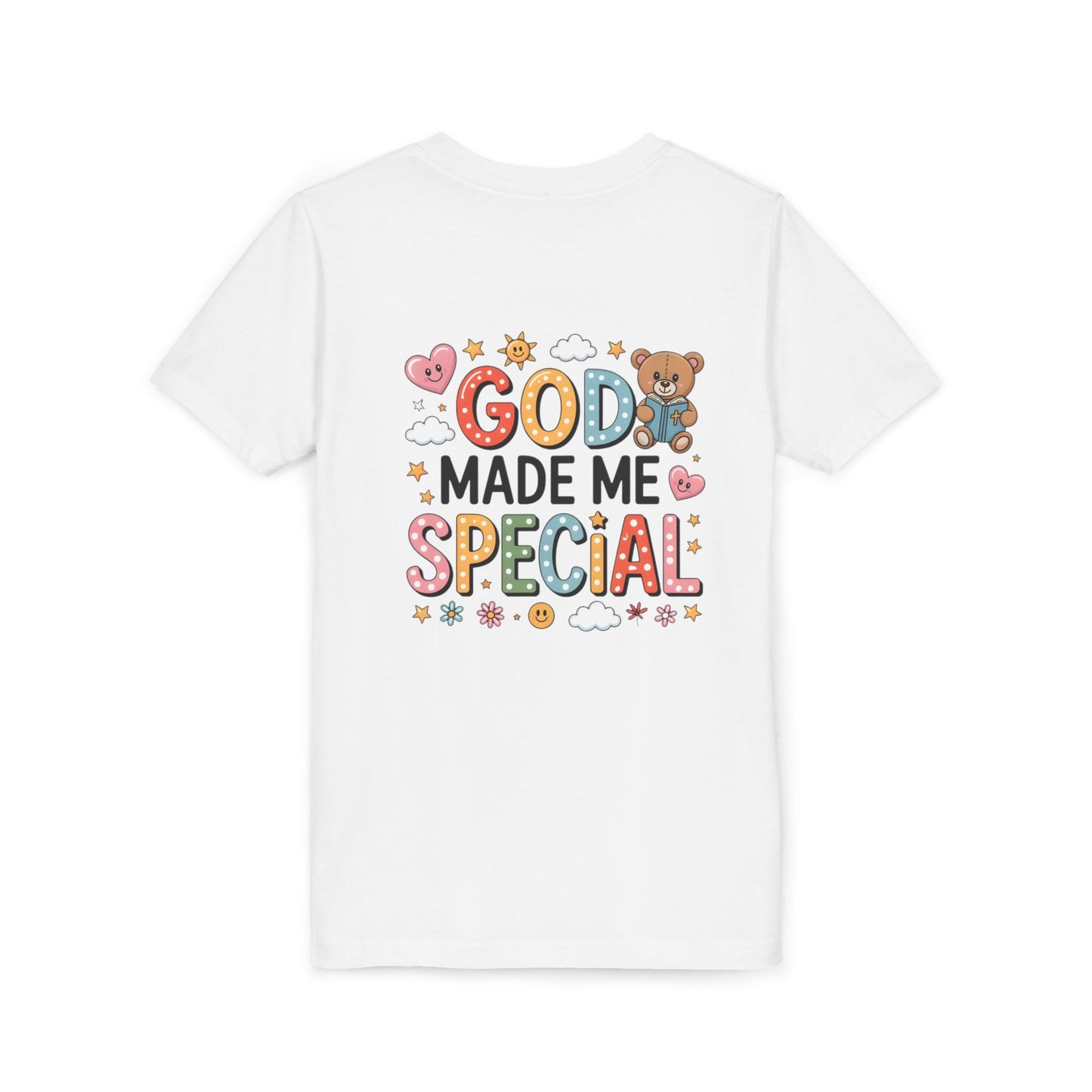 Youth Tee — "God Made Me Special" Cute Christian Kids T-Shirt