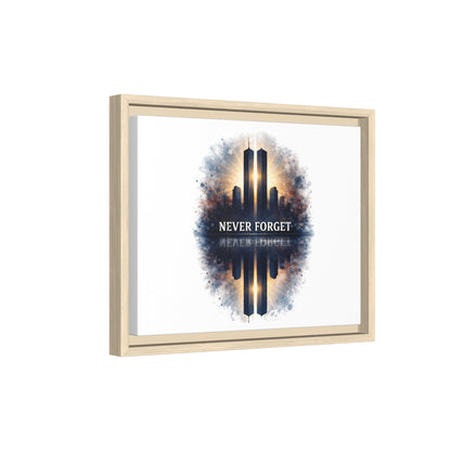 Never Forget Twin Towers Framed Canvas Print