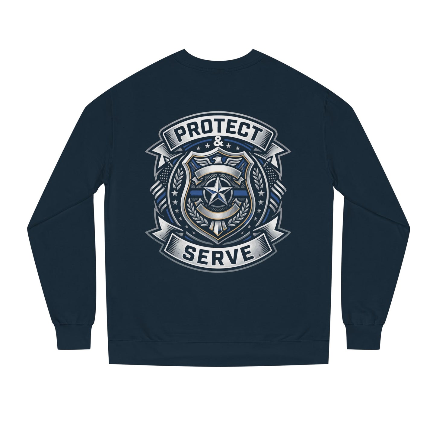 Protect & Serve Sweatshirt — Police Badge Crewneck