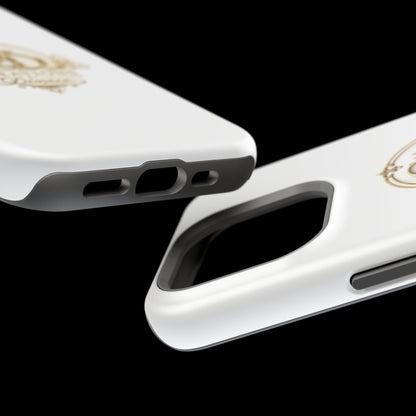 Magnetic Impact-Resistant Phone Case — Gold Floral Crest Logo