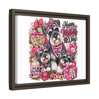 Happy Mother’s Day Schnauzer Canvas — Framed Matte Wall Art