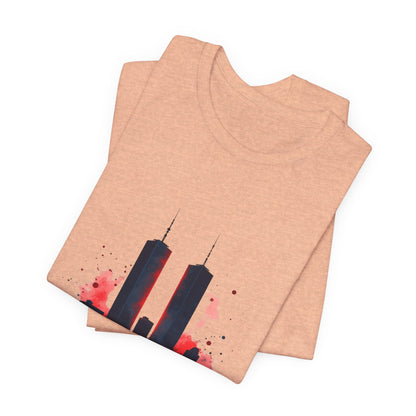 9/11 Never Forget T-Shirt — World Trade Center Memorial Tee